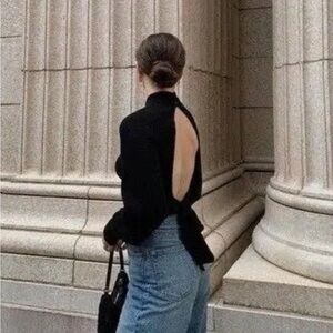 Reformation Osteria Open-Back Bow Sweater